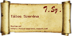 Tálos Szeréna névjegykártya